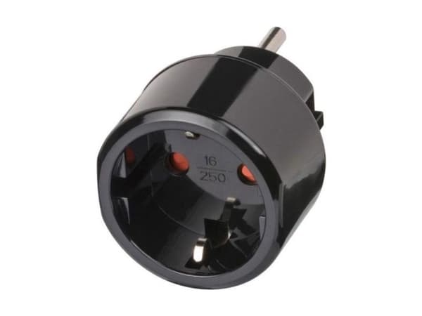 Brennenstuhl Travel Adapter, 250 V, 15 A, Musta