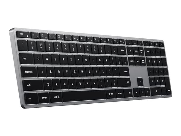 Satechi X3, Täysikokoinen (100 %), Bluetooth, QWERTY, Musta, Harmaa