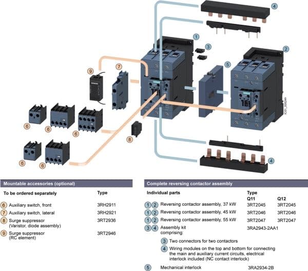 Siemens 3RA2943-2AA2 Johdotuskomponentit 1 kpl