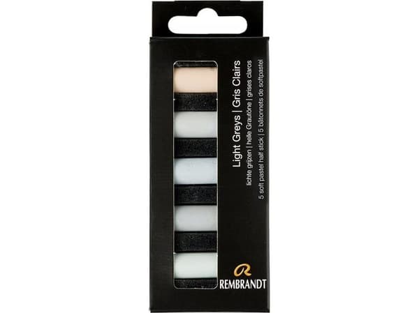 Rembrandt soft pastel sett Light Greys | 5 half pastels