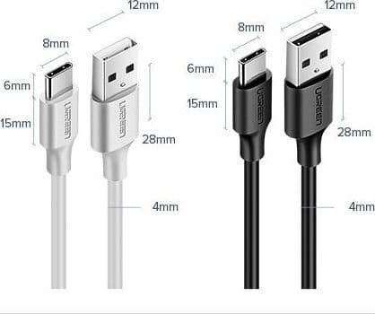 Ugreen USB-A - USB-C USB-kabel 3 m Svart (54452)