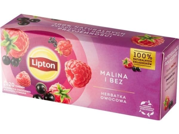 Lipton fruktte bringebær & hyllblomst 32 g (20 poser)