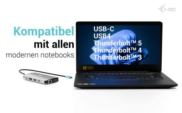 i-Tec - Dockningsstation - USB-C / USB4 / Thunderbolt 3 / Thunderbolt 4 / Thunderbolt 5 - HDMI, DP, VGA - 1GbE