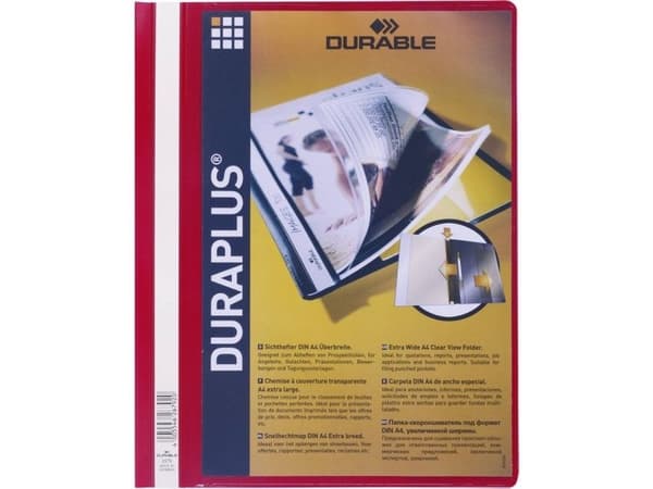 Durable DURAPLUS, Punainen, A4, 1 taskua