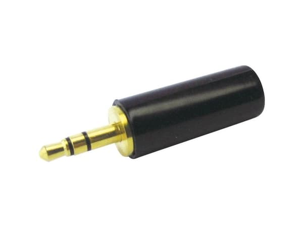 Cliff FT6301 3,5 mm jackplugg, rett pol: 3 stereo, sort (1 stk.)