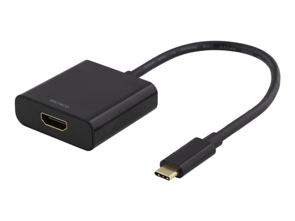 DELTACO USBC-HDMI8 - Ekstern videoadapter - USB-C - HDMI - svart