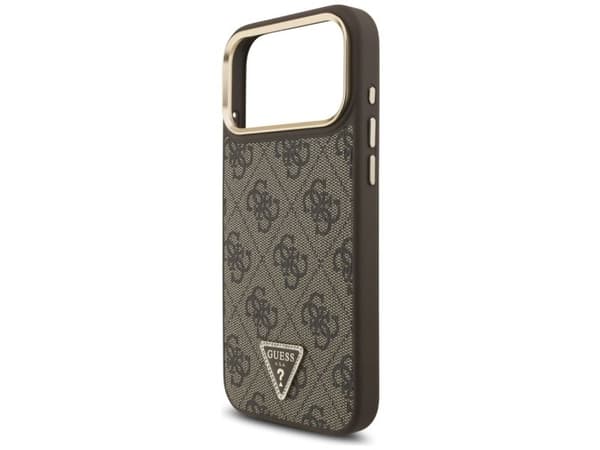 Guess 4G Triangle Logo MagSafe-deksel til iPhone 17 Pro Max - brun & gull