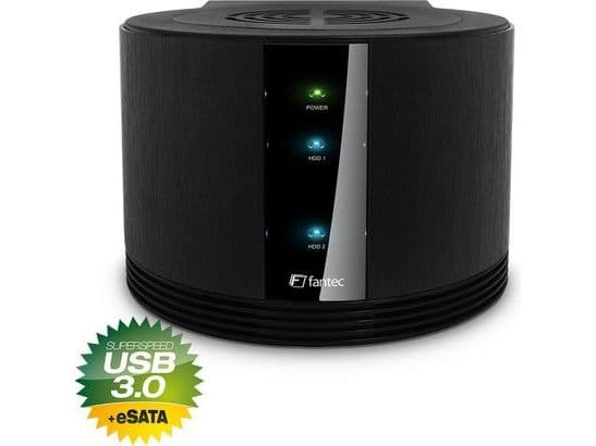 FANTEC SQ-X2RU3e - Harddiskarray - 2 brønner (SATA-600) - HDD 0 - SATA 3Gb/s, USB 3.0 (ekstern)