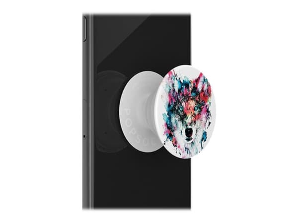 PopSockets Swappable PopGrip - Fingergrepp/vikbart ställ för mobiltelefon - Varg