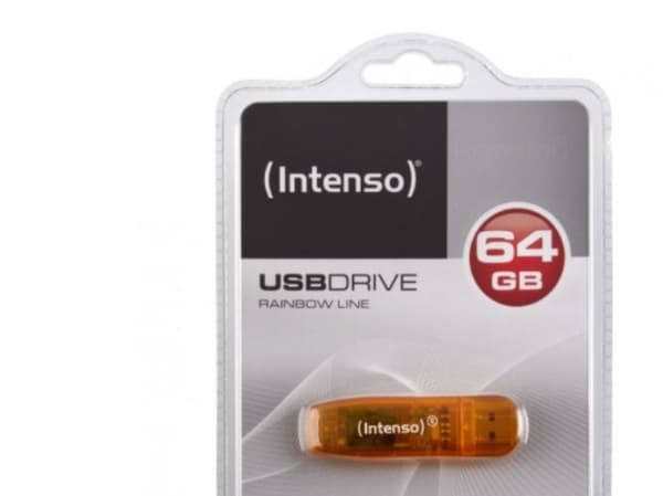 Intenso Rainbow Line - USB flash-enhet - 64 GB - USB - orange