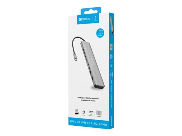 SANDBERG USB-C - 8 x USB-C + 2xUSB-A 100W