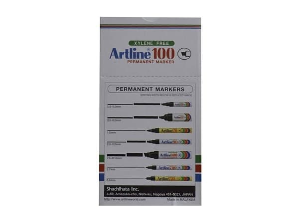 Marker Artline 100 permanent röd 7,5–12 mm – (6 st.)