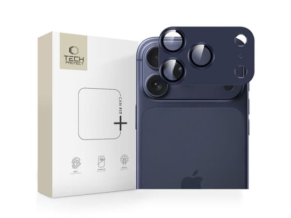 Tech-Protect kamerabeskyttelse CAMFULL FIT+ til iPhone 17 Pro Max Deep Blue