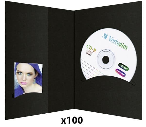 1x100 Daiber permer med CD-arkiv, 10x15, sort