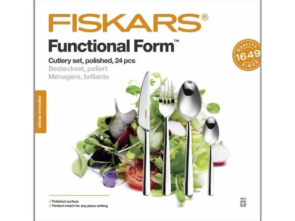 Fiskars Functional Form bestick, 24-delars presentset, blank