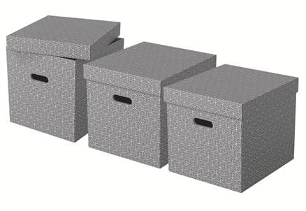 Esselte Home - Förvaringsbox - large - grå (paket om 3)