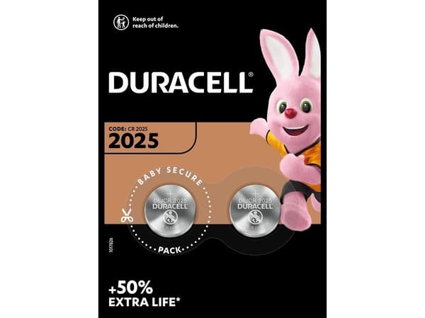 Duracell-batterier CR2025, 2 st