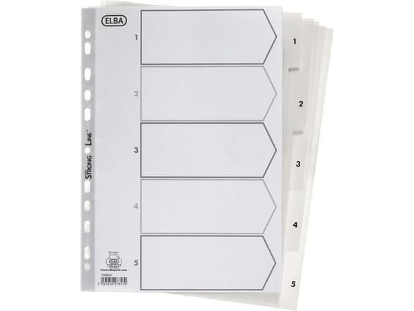 STRONG-LINE register PP A4 hvit 1-5