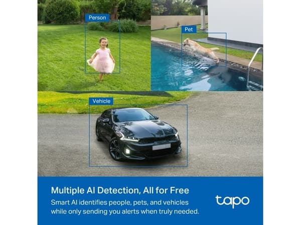 TP-Link Tapo C425 KIT, IP-säkerhetskamera, Utomhus, Trådlös, Innertak/vägg, Vit, Projektil (form)