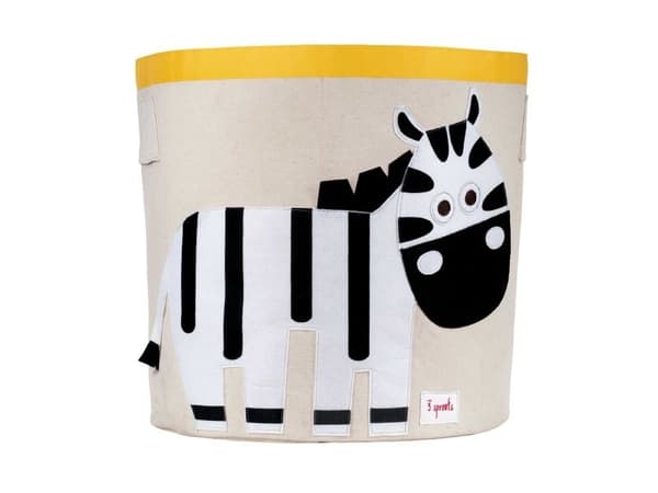 3 Sprouts förvaringsbox rund, zebra