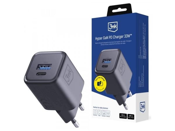 Lader 3MK Hyper Charger PD 33W GaN QC4+ svart