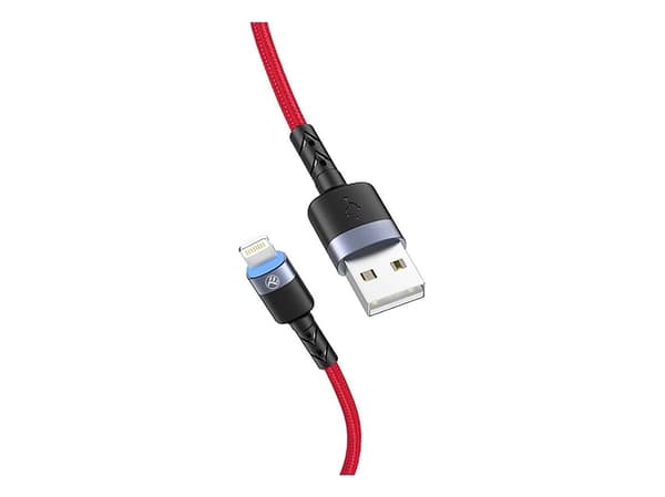 Tellur TLL155354, 1,2 m, Lightning, USB A, urosliitin, urosliitin, punainen