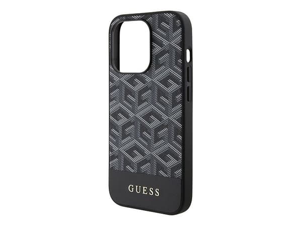 Guess GCube striper MagSafe-etuiet til iPhone 15 Pro Max - svart