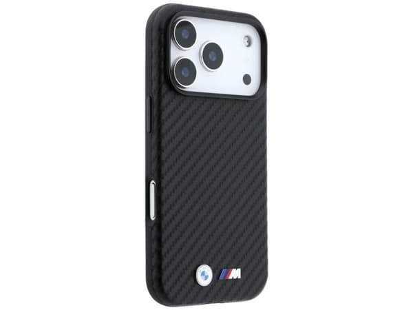 BMW M Carbon Metal Logo MagSafe Case for iPhone 17 Pro Max / 18 Pro Max - Black