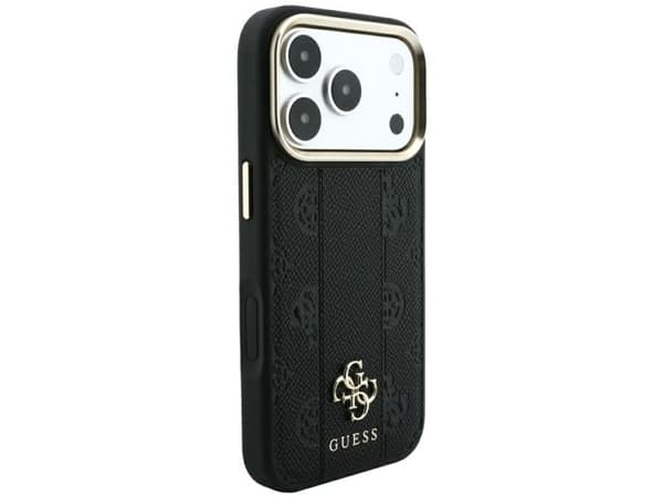 Etui Guess Stripe Peony 4G Logo MagSafe do iPhone 18 Pro Max / 17 Pro Max czarny