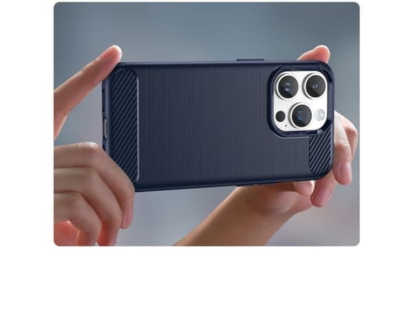 Carbon Case till iPhone 14 Pro - flexibelt gel-baksideskal blå