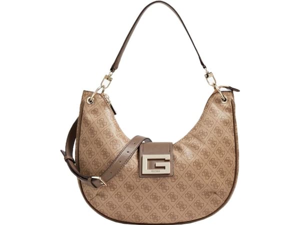 Guess, Brightside, Polyurethane, Bag, Hobo Latte, For Women