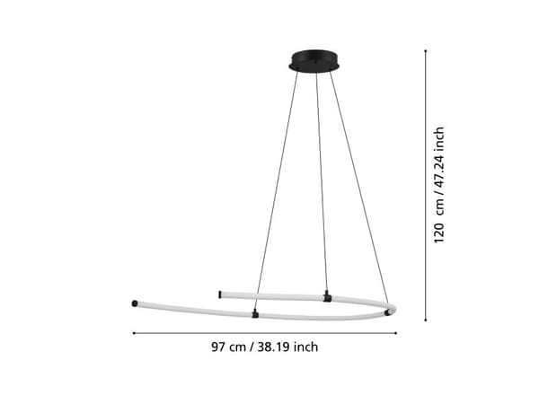 EGLO ALAMEDILLA langbord hvit/sort