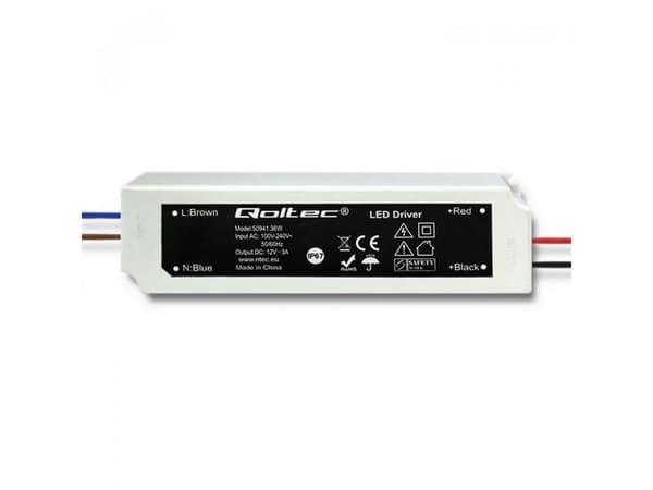 Qoltec - LED-ohjain - 36 Watt - 3 A