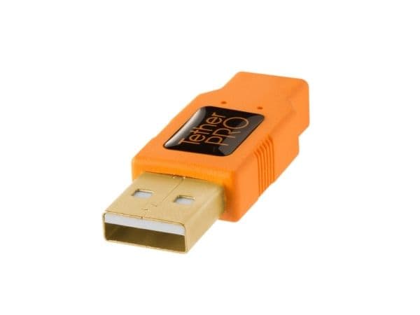 Tether Tools CU8015-ORG, 4,6 m, USB A, Mini-USB B, USB 2.0, Orange