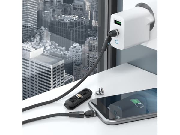 RealPower MagneticCharge2, 1 m, Sort