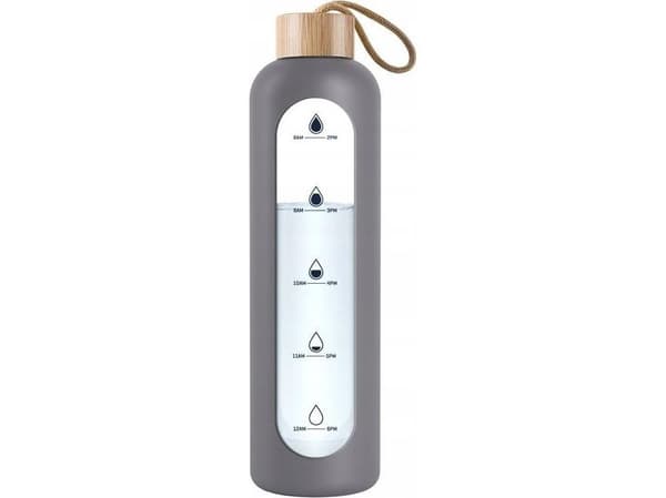 Wessper motiverande dricksflaska 1 liter grå