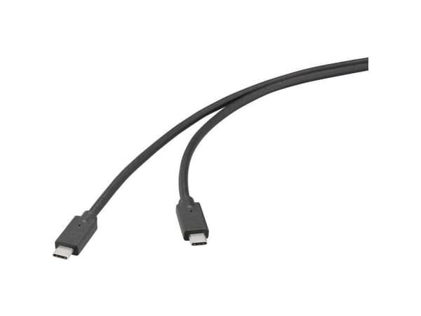 Renkforce USB-kabel USB 3.2 Gen2x2 20 Gbit/s USB-C plugg til plugg, sort 4K (RF-6830466)