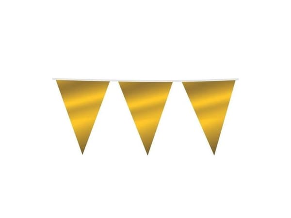 Stor guld vimpelguirlande, metallic