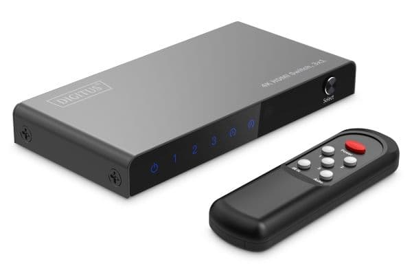 Digitus DS-55331, HDMI, Micro-USB, Metall, Sort, 18 Gbit/sek, Status