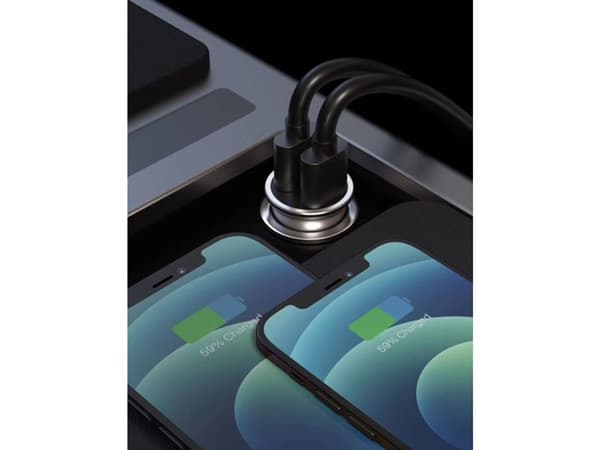 Swissten billader 24W, 2-port USB-A