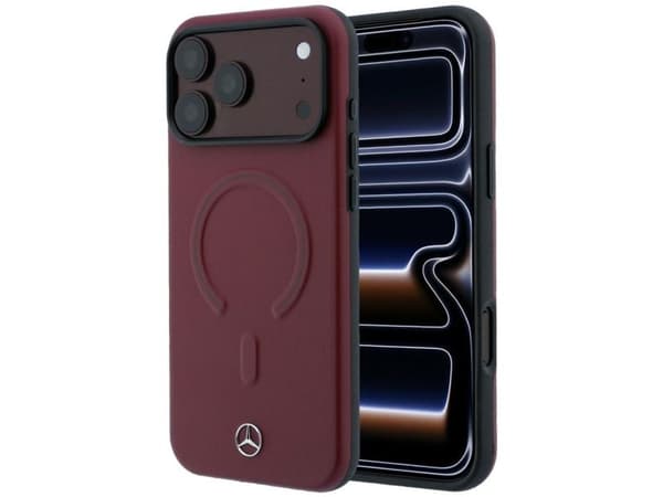 Mercedes Leather 3D MagSafe Case for iPhone 17 Pro Max - Navy Blue