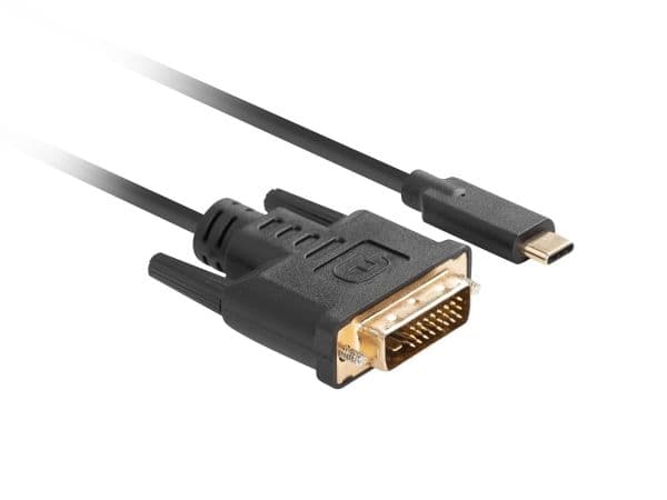 KAAPELI USB-C(M)->DVI-D(24+1)(M) 3M MUSTA LANBERG