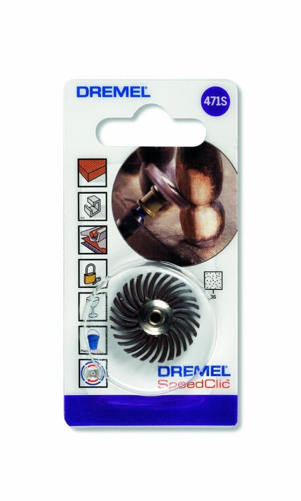Dremel 471S, Førpoleringsbørste, 3,2 mm, 2,5 cm, Sort