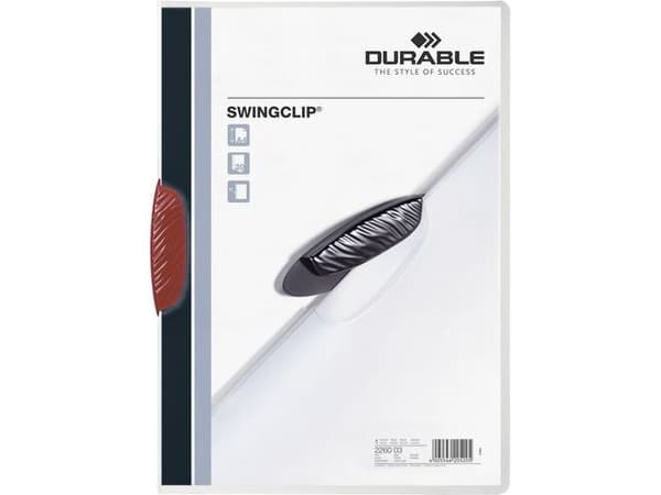 Durable Swingclip, Punainen, Polypropeeni (PP), 30 arkkia, A4, 25 kpl