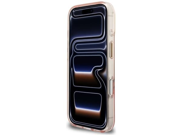 Guess IML Script metal MagSafe-skal för iPhone 17 Pro - rosa