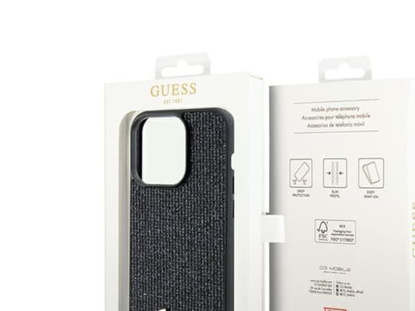 Guess GUHCP14LPMSDGSK iPhone 14 Pro 6.1" black/black hardcase Disco Metal Script