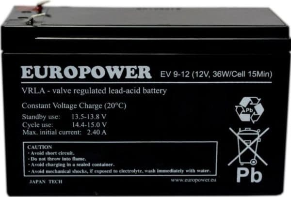 Europower Batteri EV 12V 9Ah
