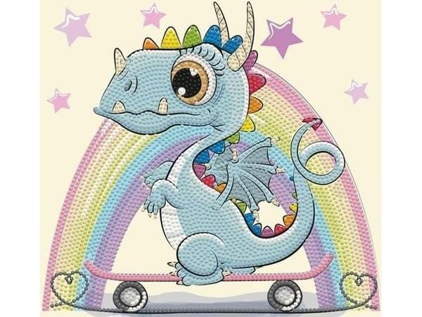 Diamond Dotz Diamond Målning Drache på Skateboard-