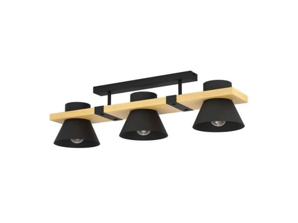 EGLO MACCLES LOFT 3L E27 SVART/NATUR FSC