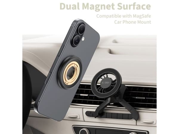 TECH-PROTECT MMR700 LAMANO magnetisk MagSafe phone ring – sort/guld